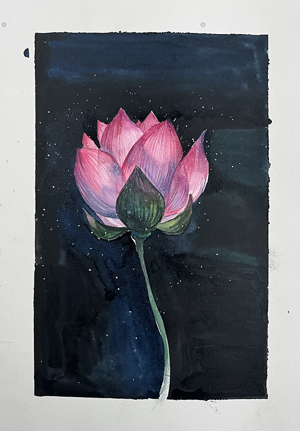 繪畫(huà)類(lèi)：二等獎《蓮花凈》-駱群鷹.JPG